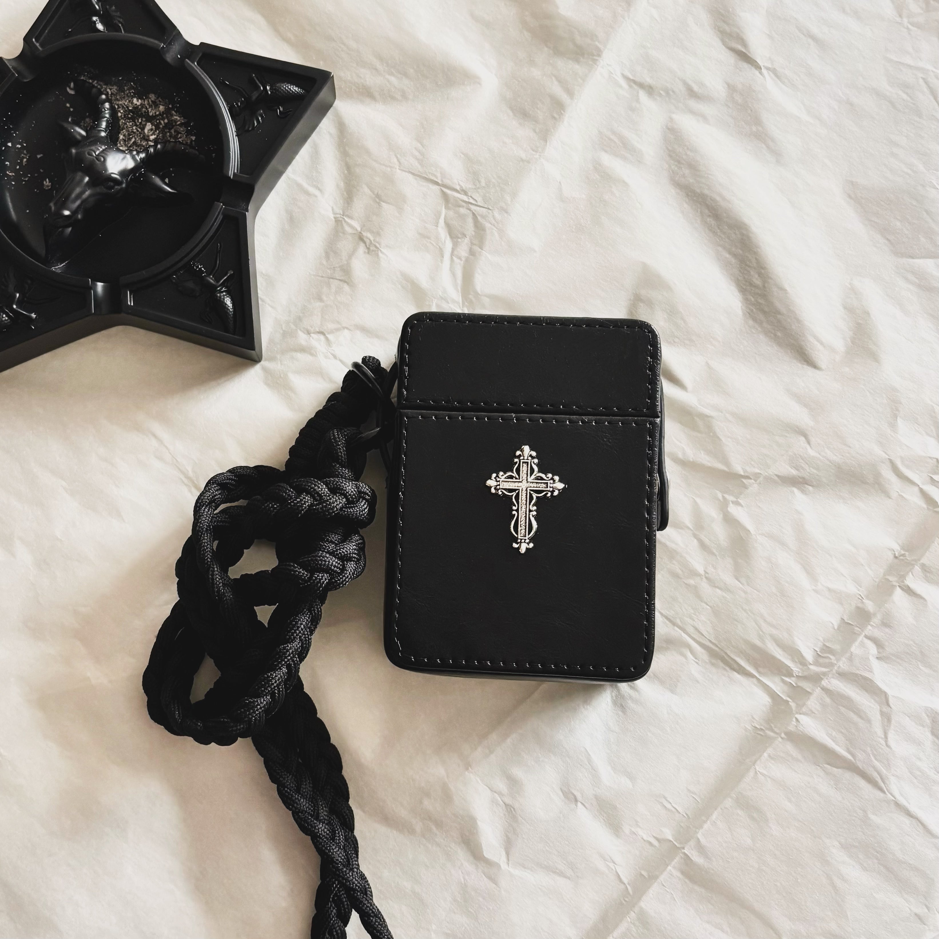 Gothic Cross Leather Cigarette Case