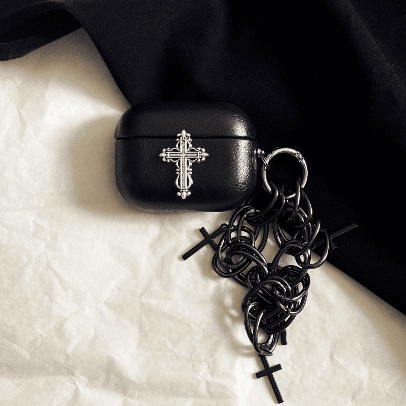 Gothic Cross Leather AirPods Case – COSMOS.GOODS
