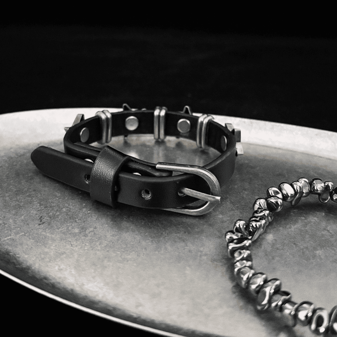 Star Studded Leather & Stone Bracelet Set