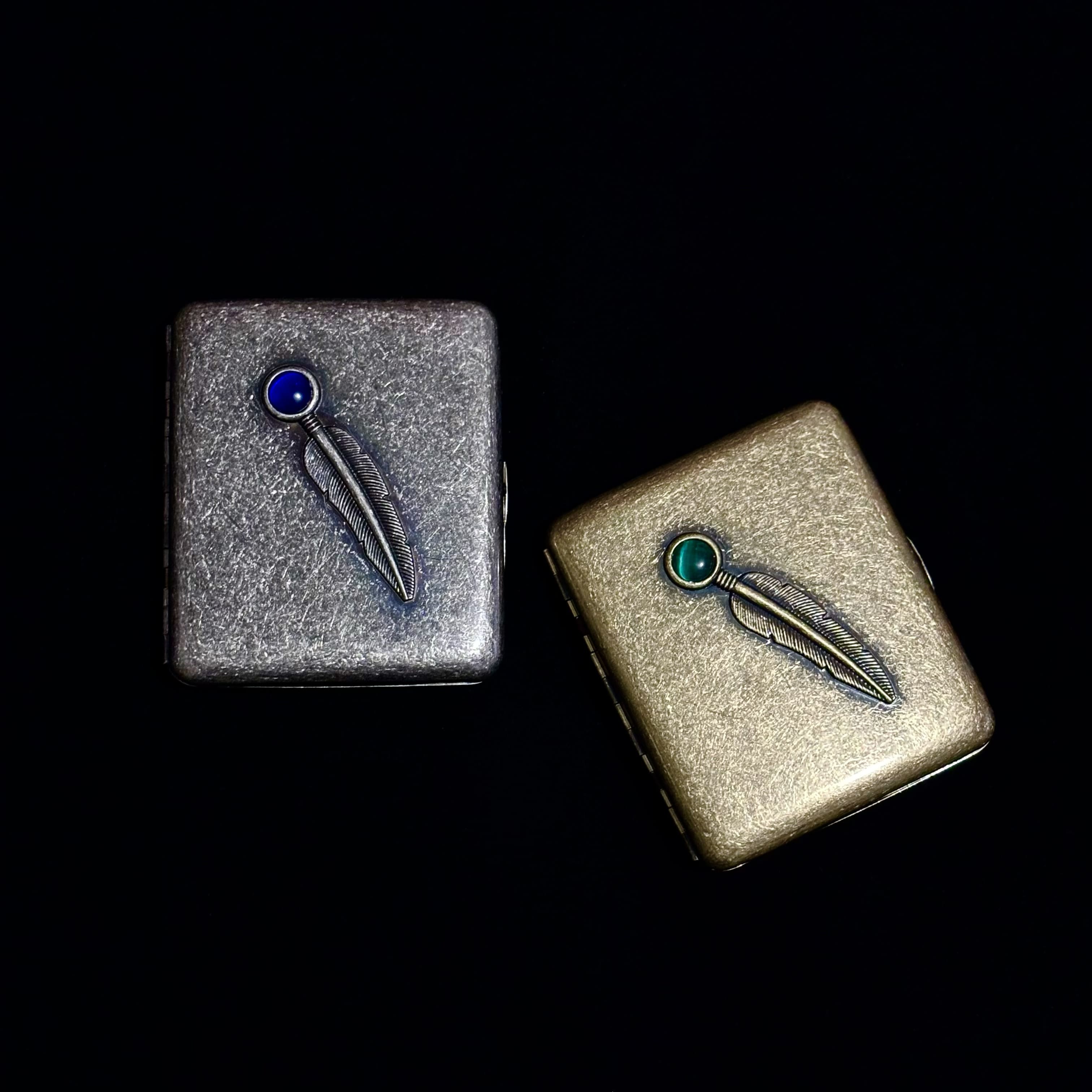 Vintage Feather Cigarette Case