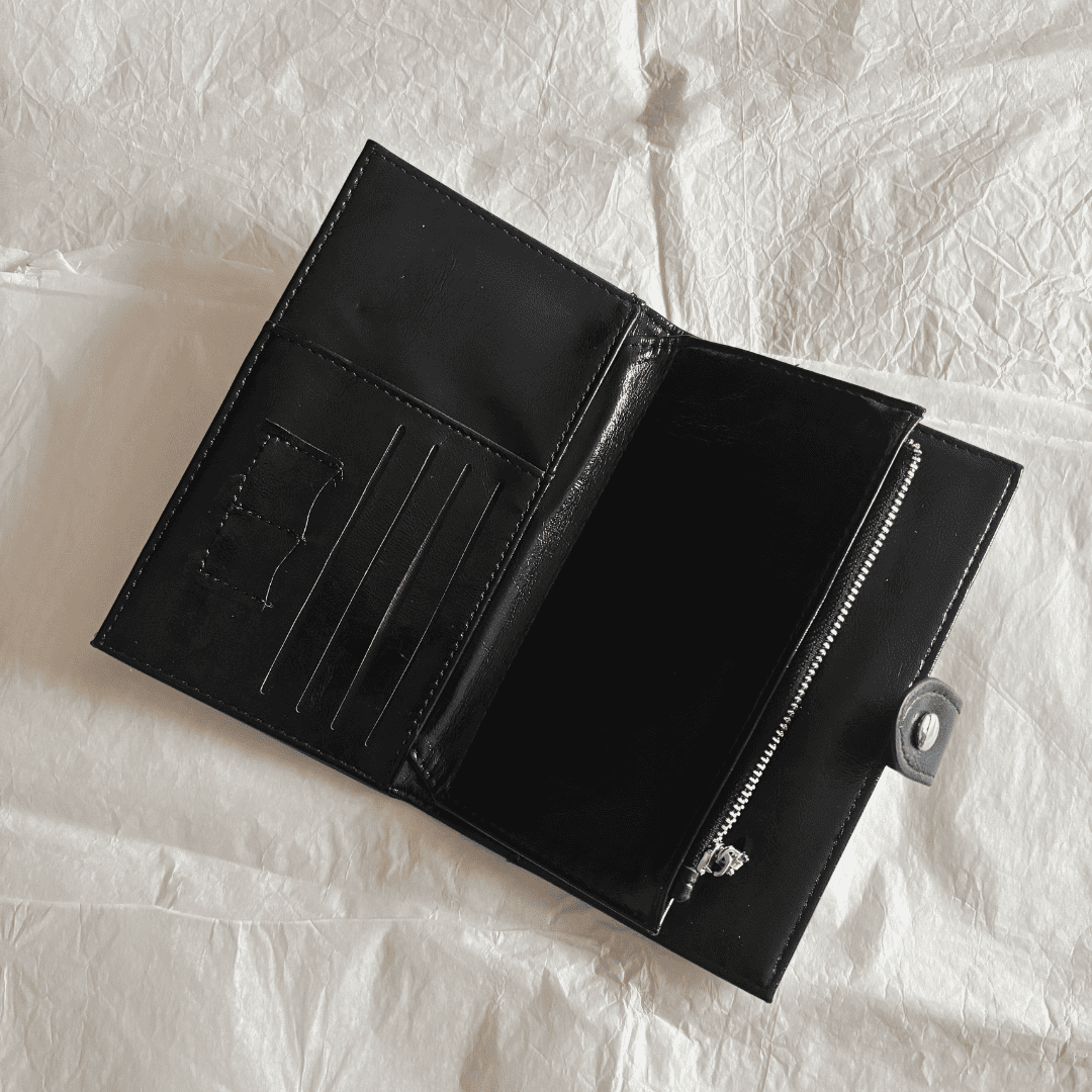 Gothic Cross Leather Passport Holder