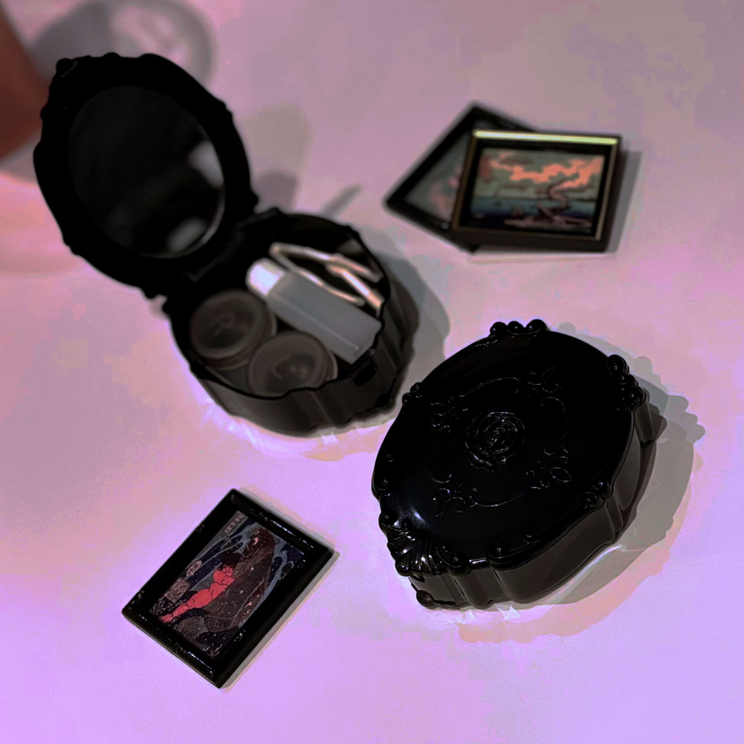 Black Rose Contact Lens Case