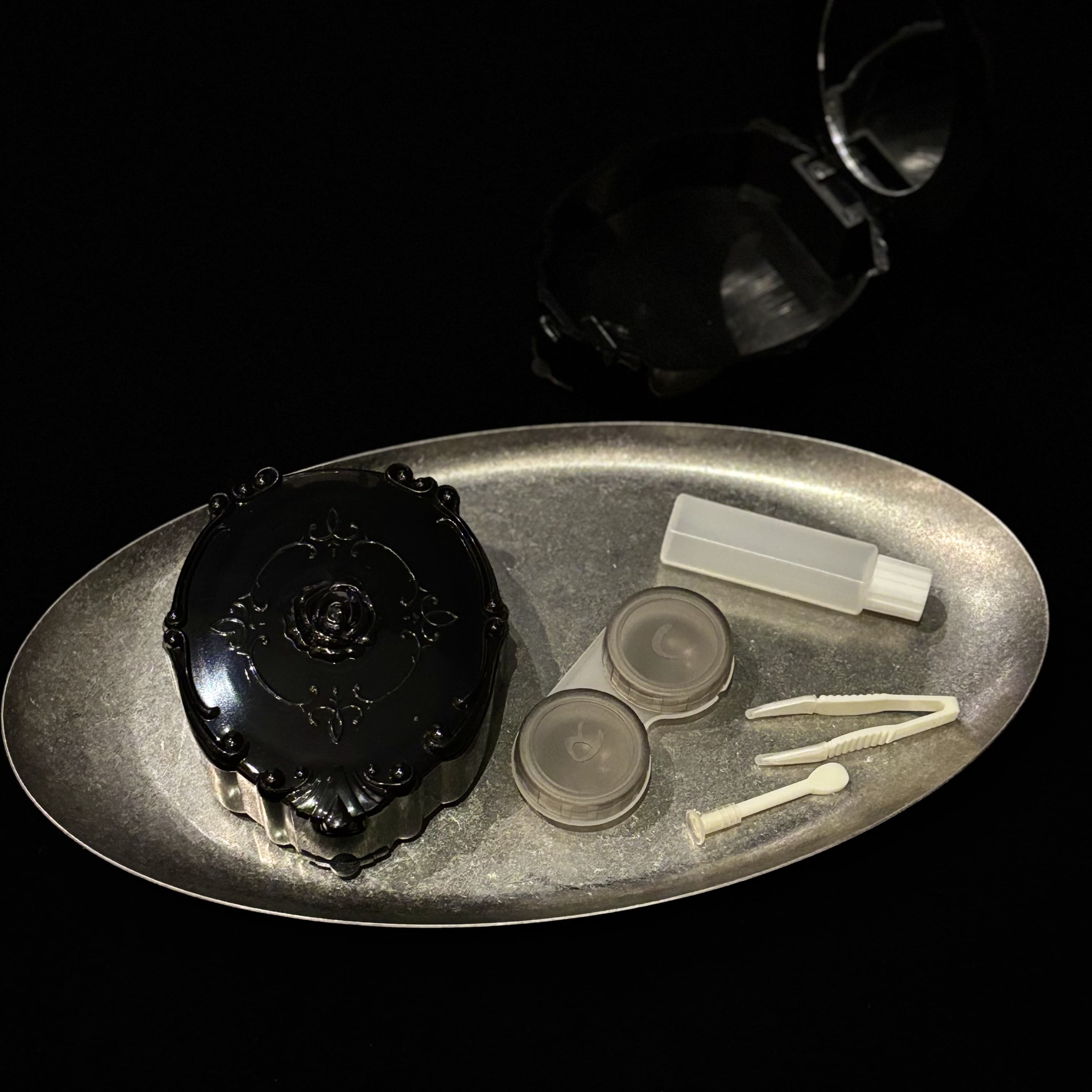 Black Rose Contact Lens Case