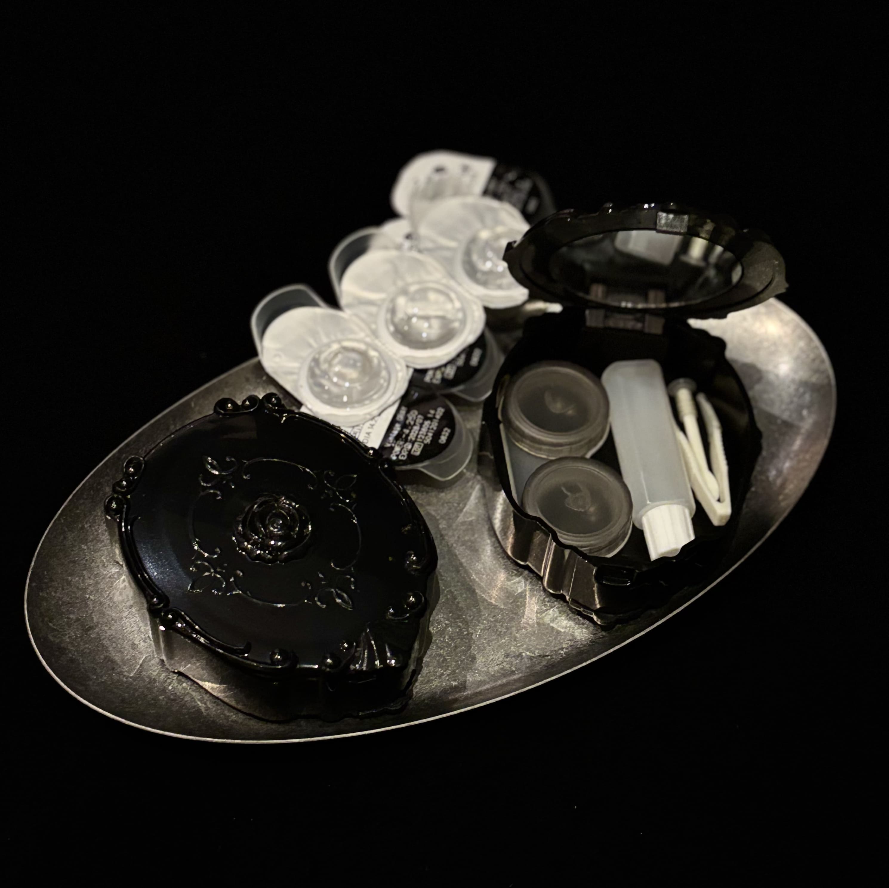Black Rose Contact Lens Case