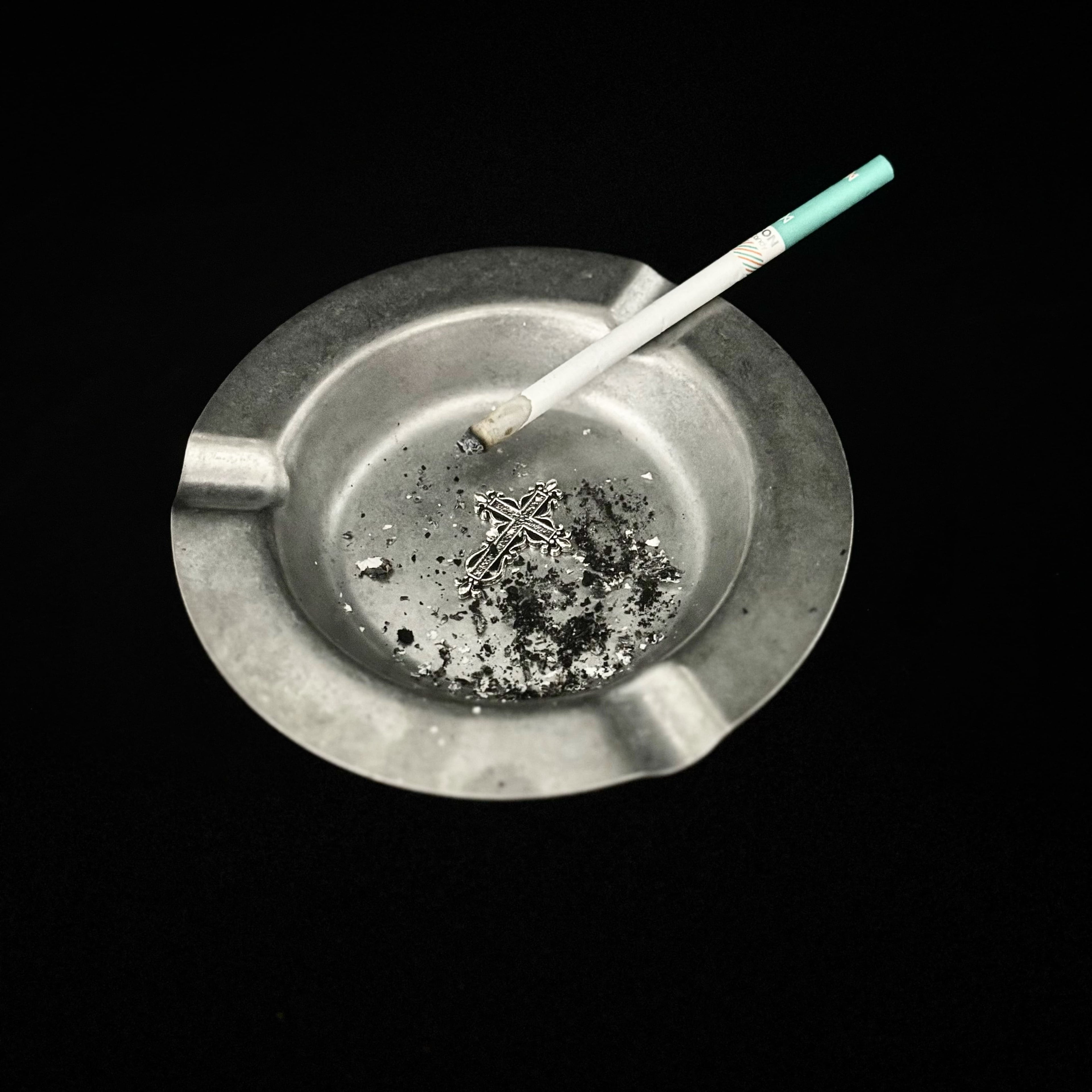 Gothic Cross Vintage Ashtray