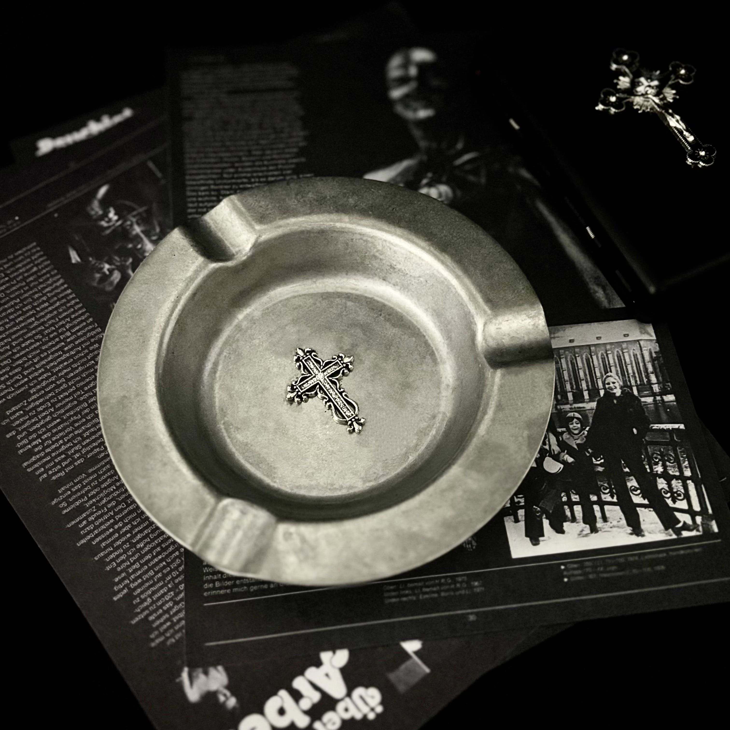 Gothic Cross Vintage Ashtray