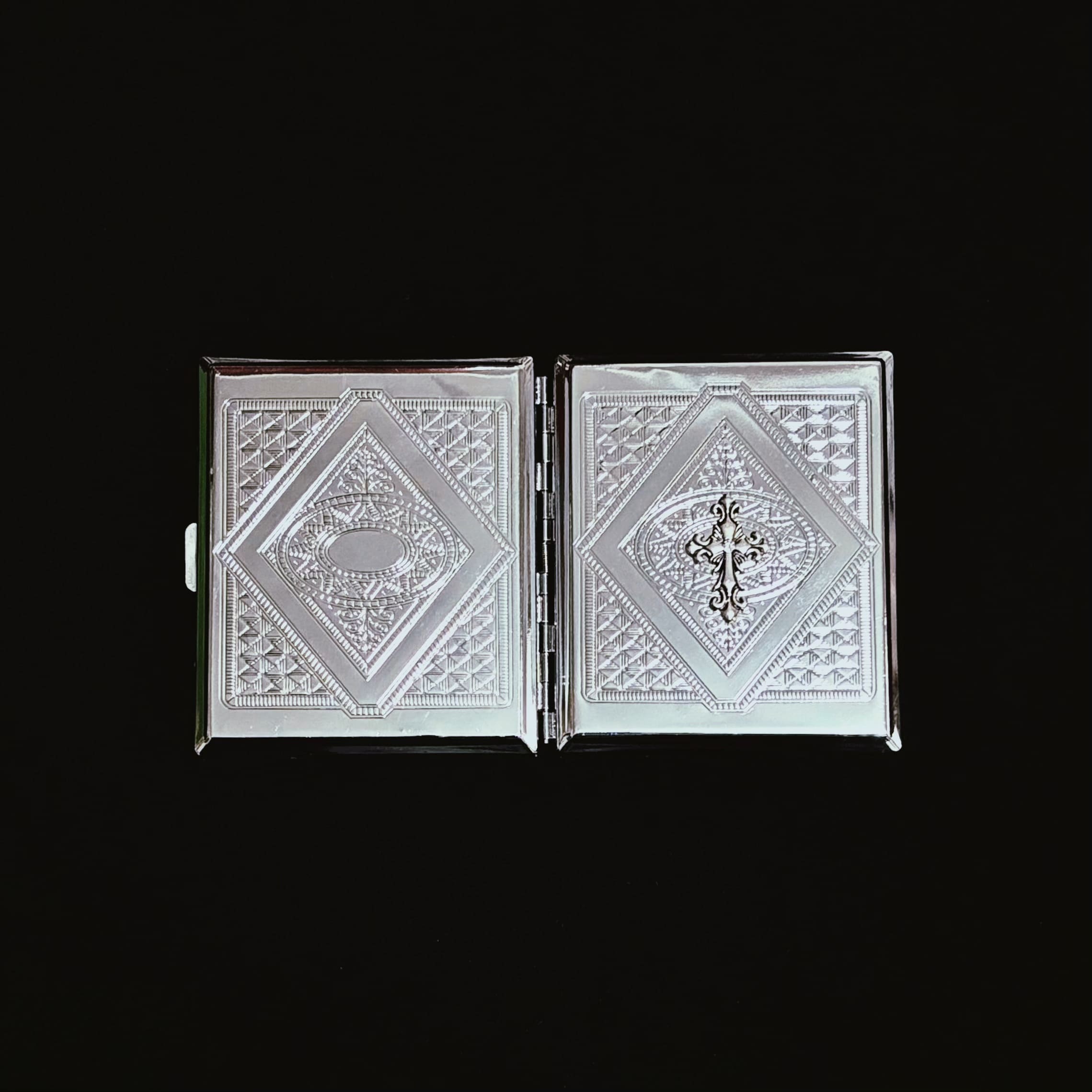 Gothic Embossed Cross Cigarette Case