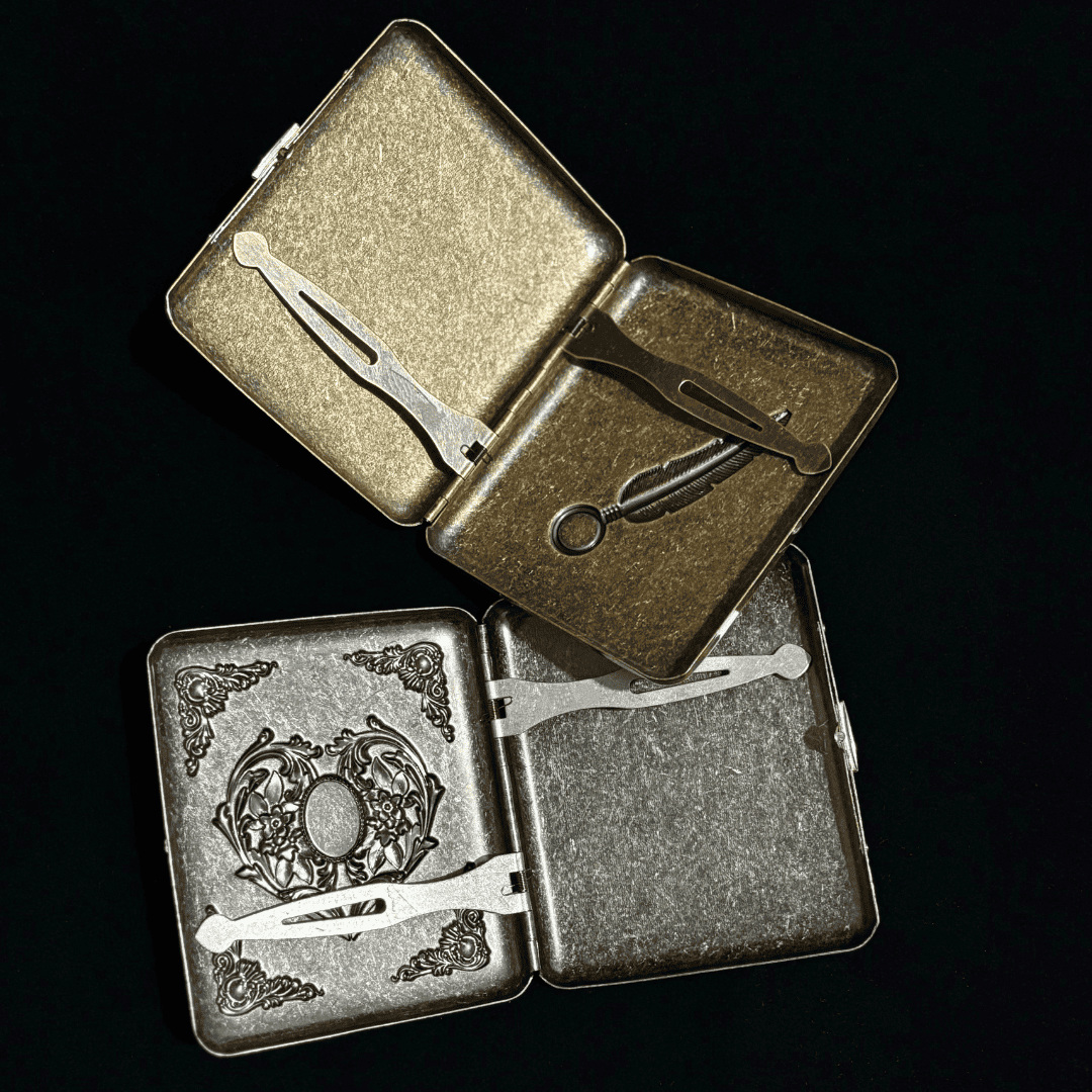 Vintage Feather Cigarette Case