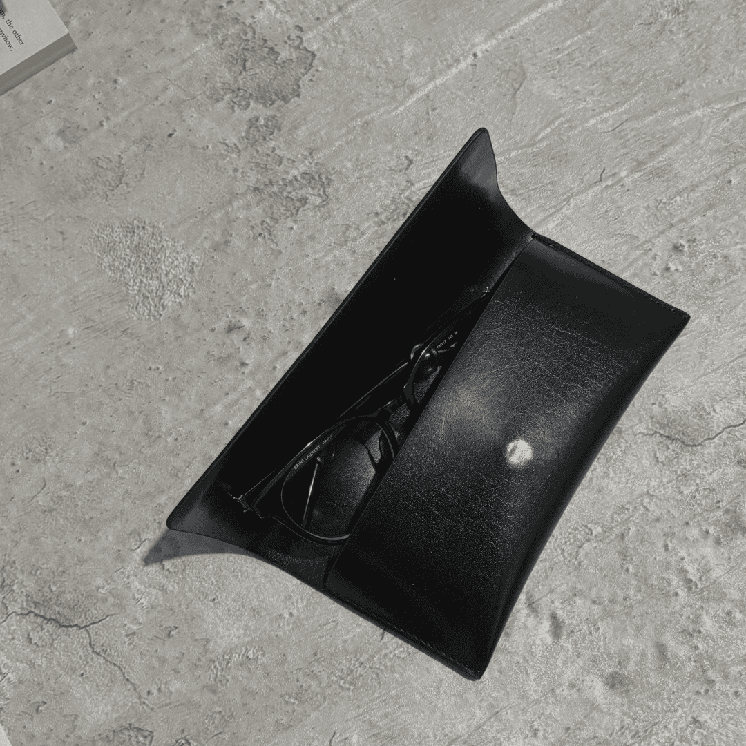 Gothic Cross Leather Glasses Case