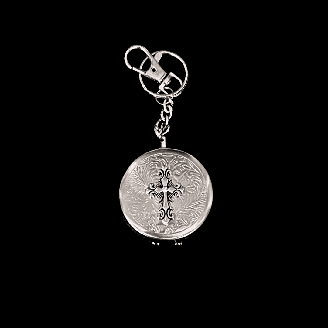 Gothic Embossed Ashtray Necklace / Keychain