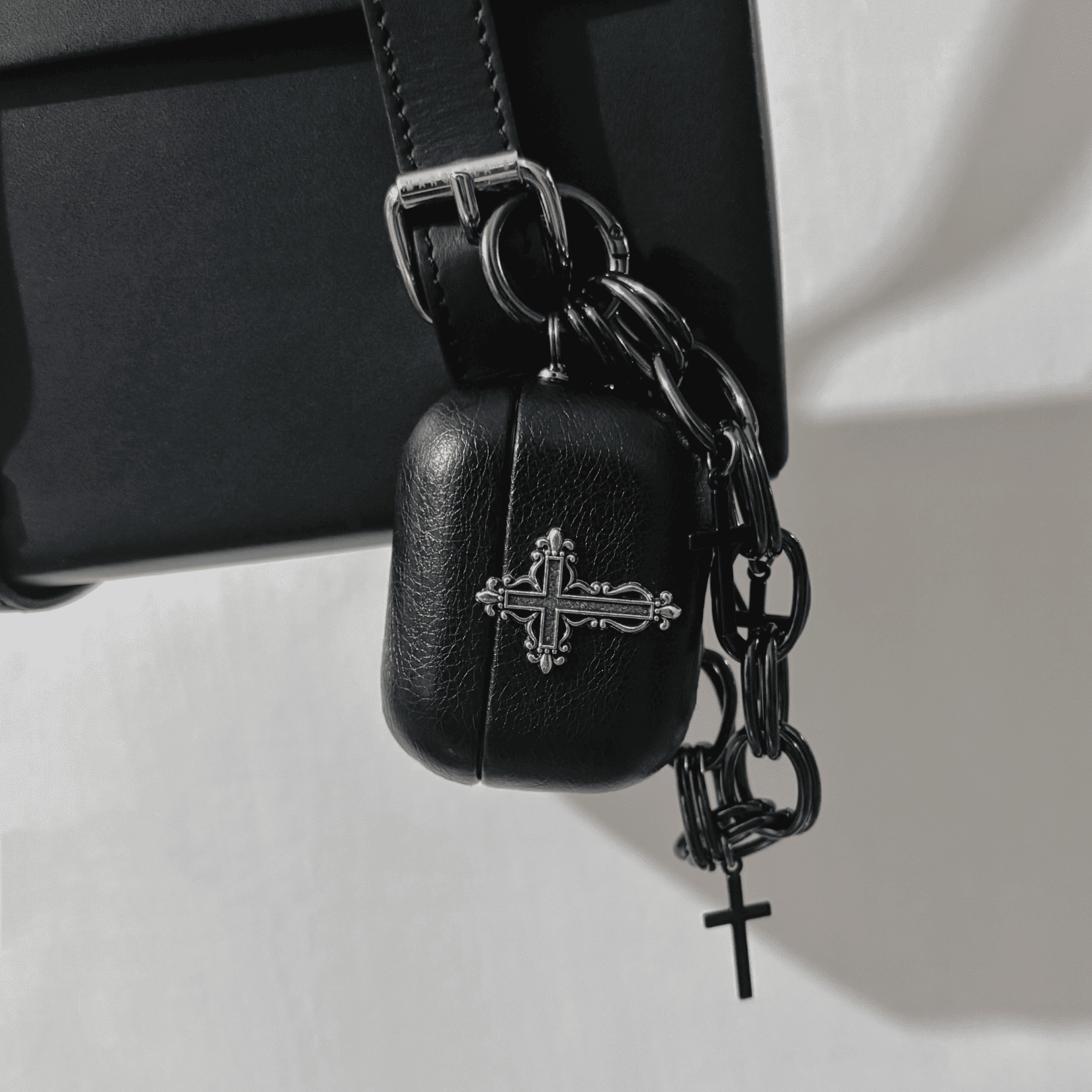 Gothic Cross Leather AirPods Case