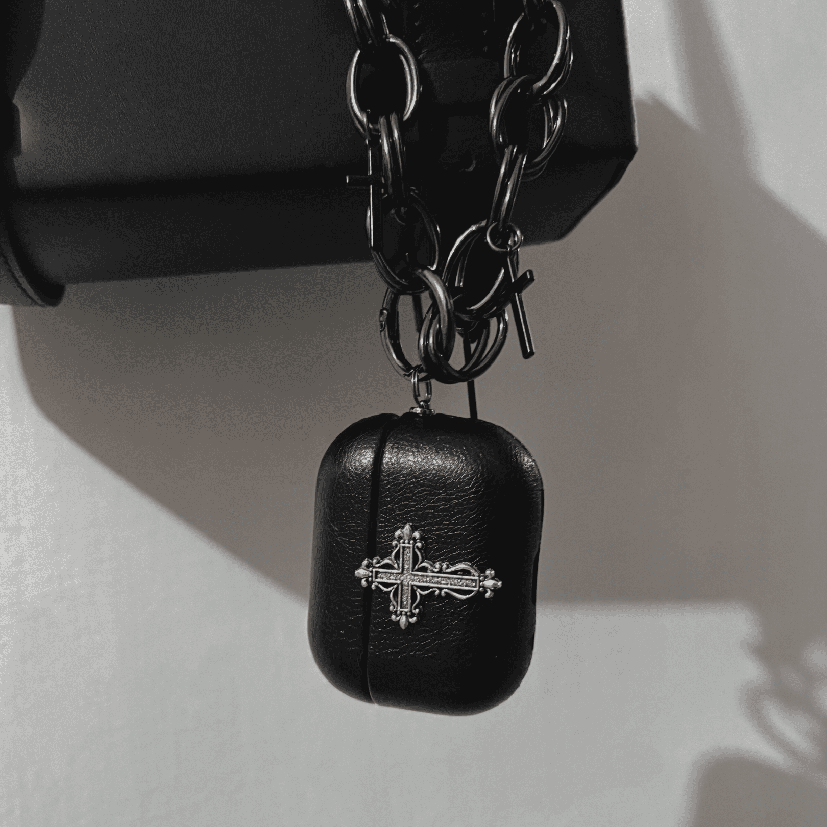 Gothic Cross Leather AirPods Case