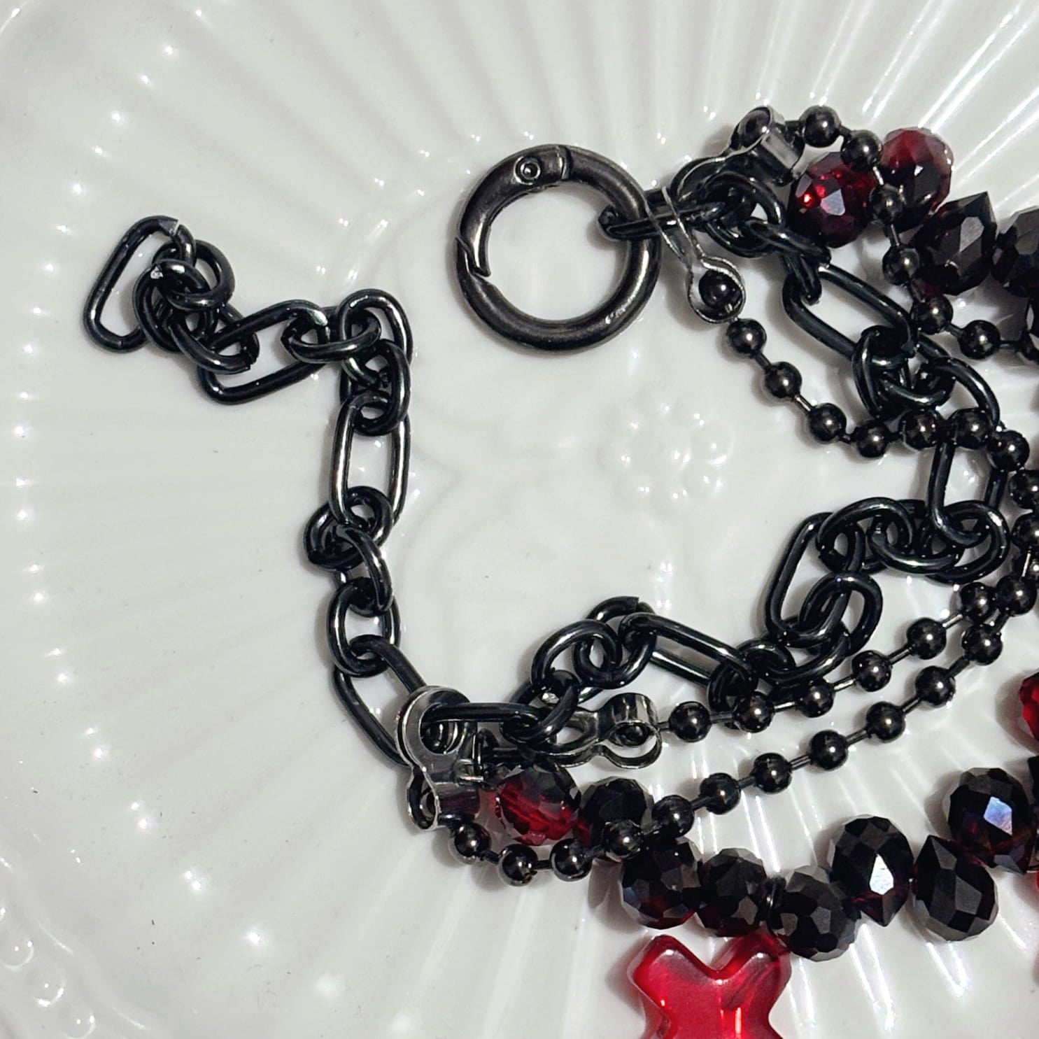 Blood Red Cross Layered Bracelet
