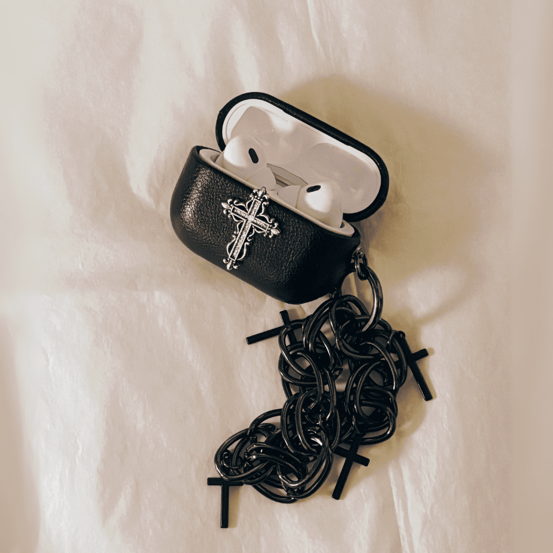Gothic Cross Leather AirPods Case