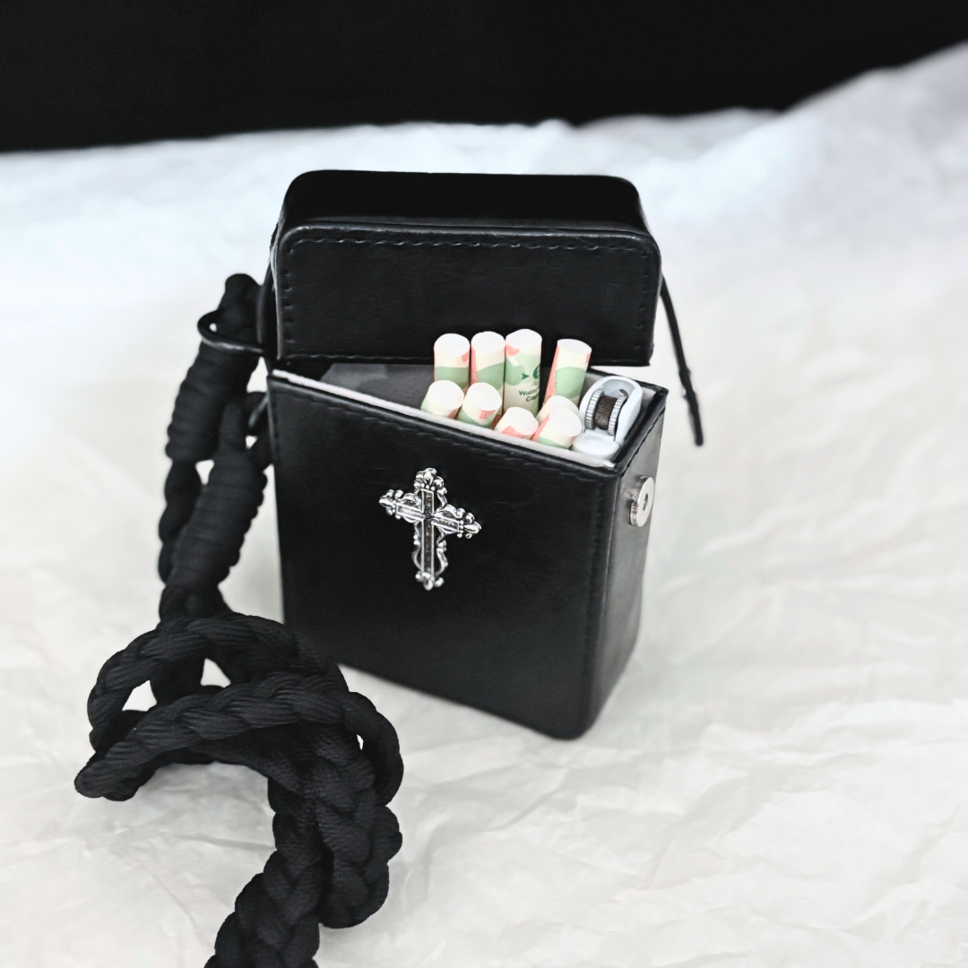 Gothic Cross Leather Cigarette Case