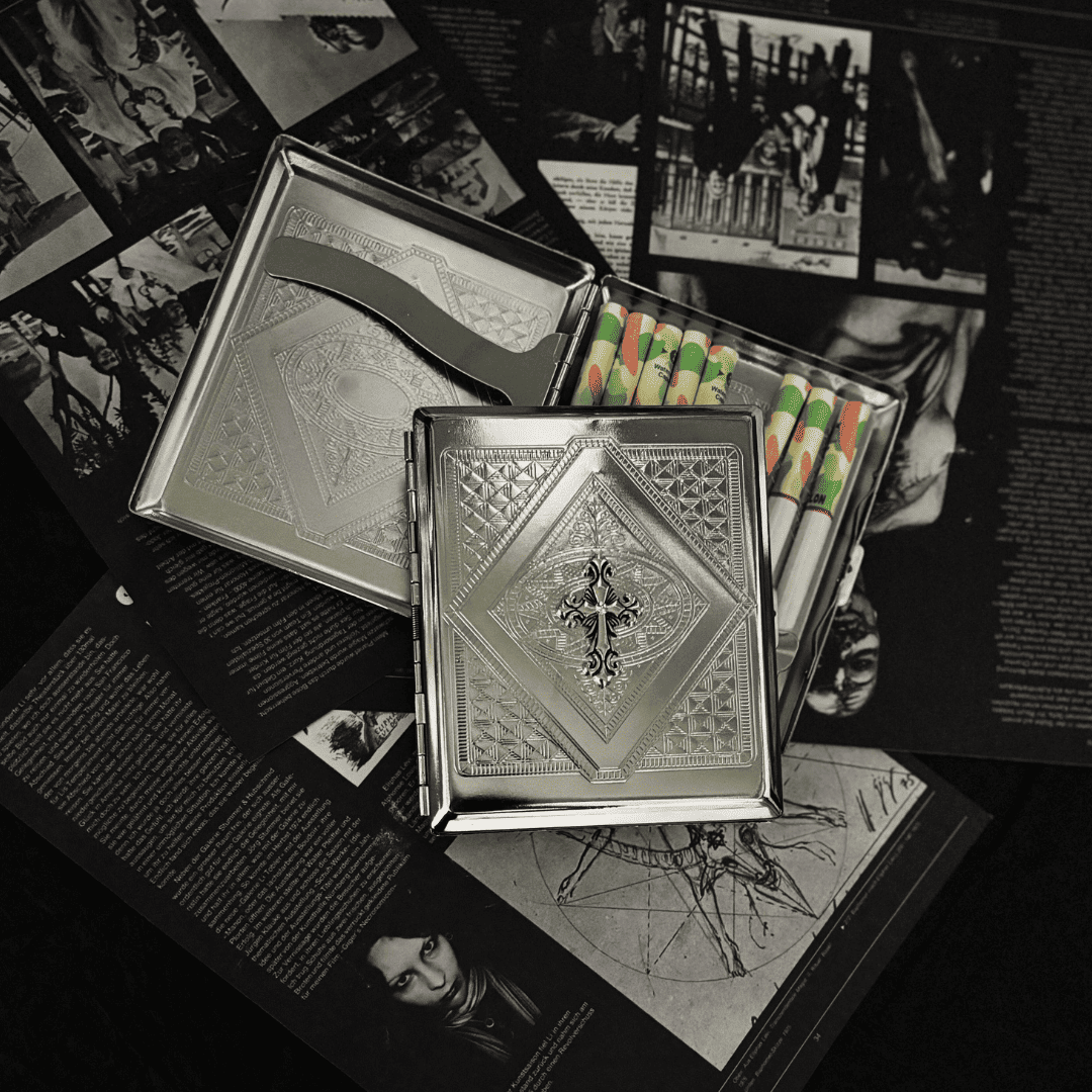 Gothic Embossed Cross Cigarette Case