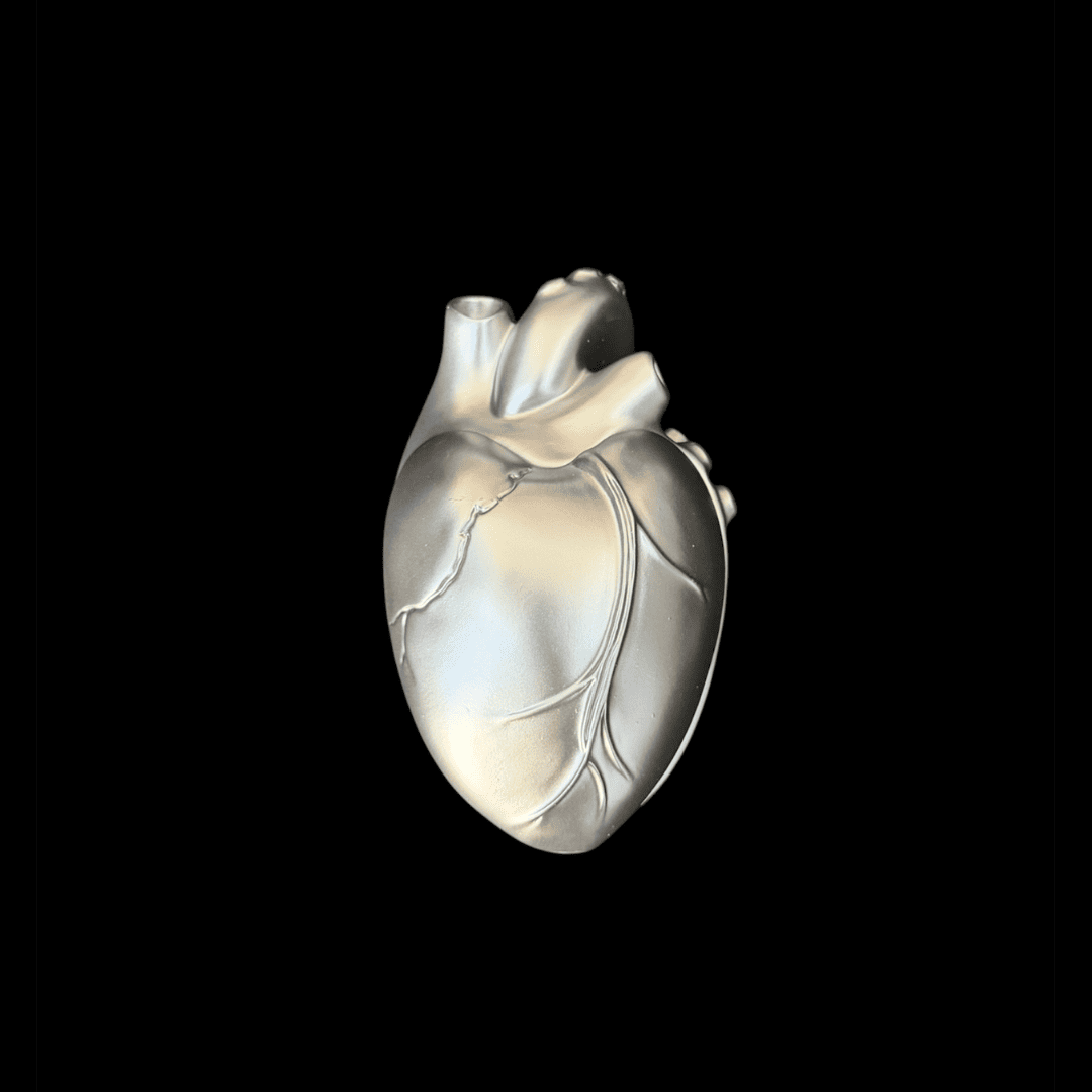 Heart-shaped gothic trinket tray with lid for jewelry and everyday essentials