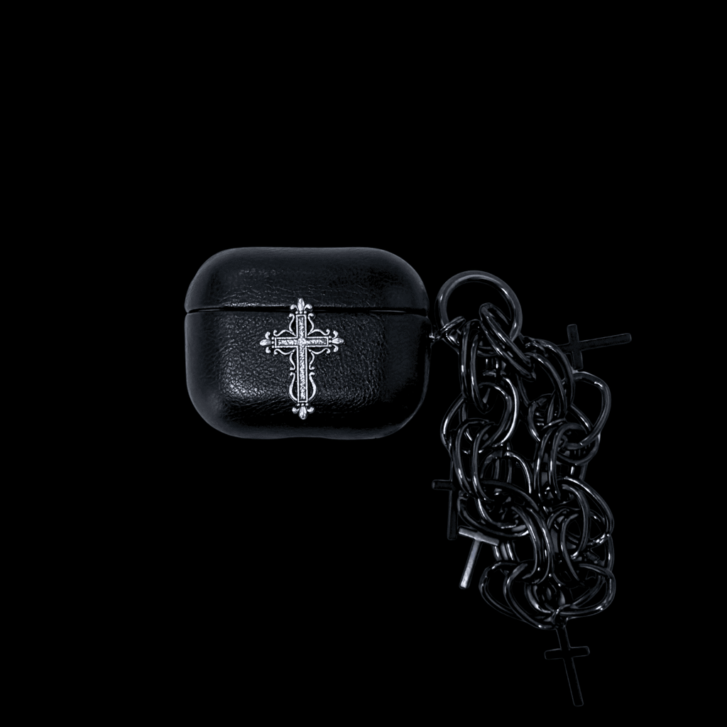 Gothic Cross Leather AirPods Case