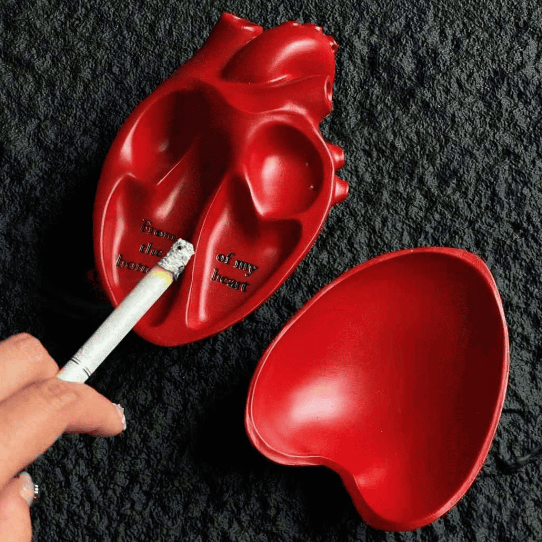 Red heart-shaped gothic catchall tray for jewelry and small accessories