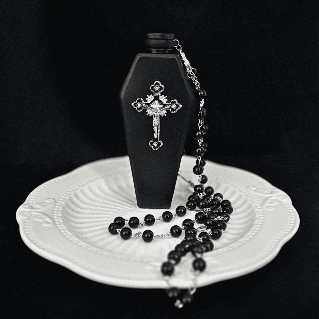 Black Cross Flask Necklace