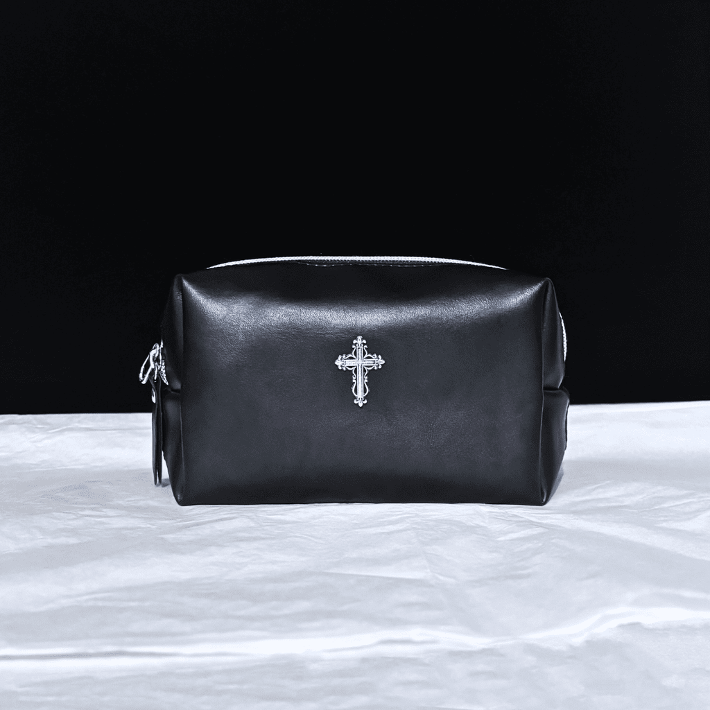 Gothic Cross Leather Pouch