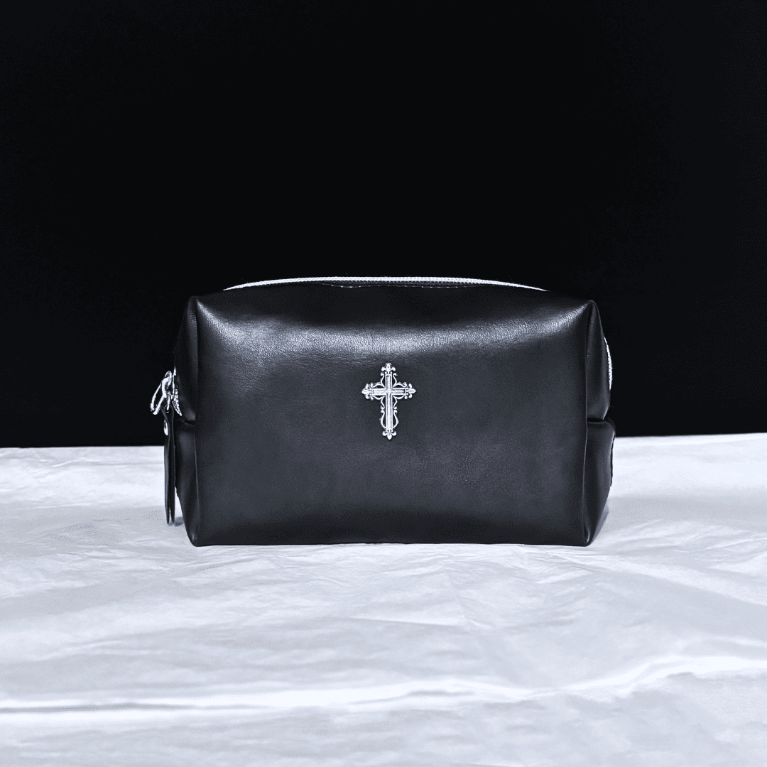 Gothic Cross Leather Pouch