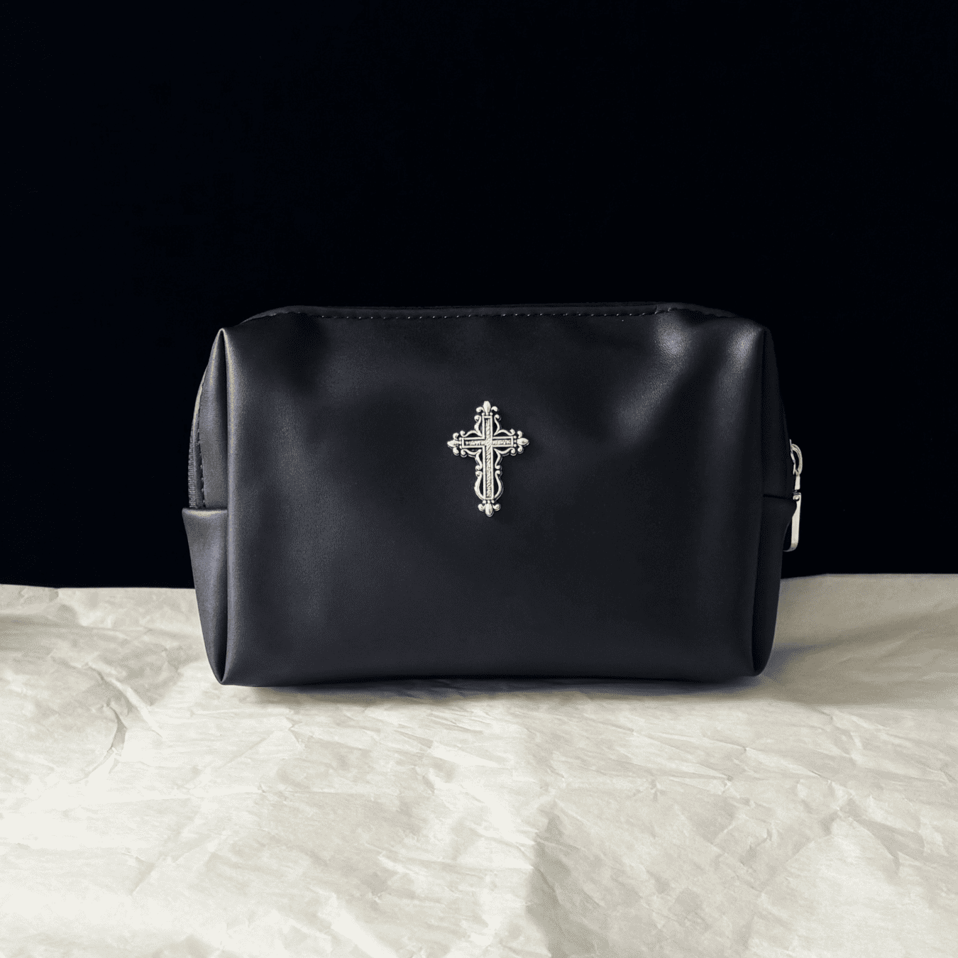 Gothic Cross Leather Pouch