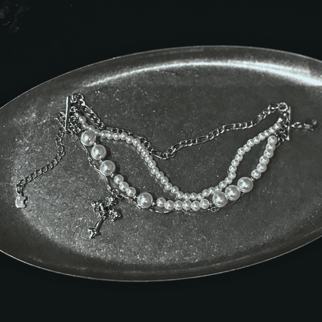 Pearl Cross Bracelet