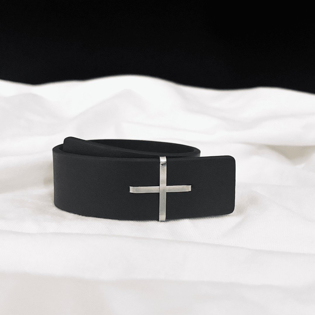 Leather Cross Cuff Bracelet