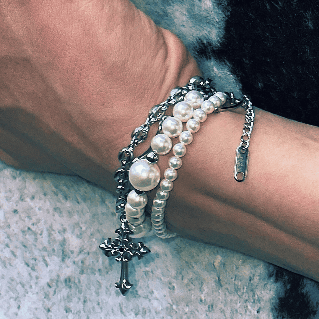 Pearl Cross Bracelet