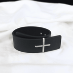 Leather Cross Cuff Bracelet