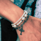 Pearl Cross Bracelet