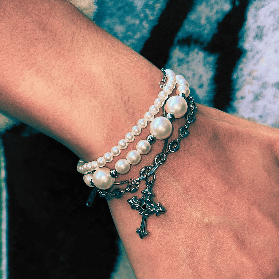 Pearl Cross Bracelet