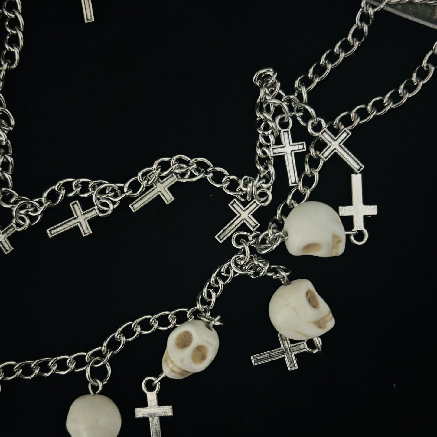 Skull & Cross Layered Necklace