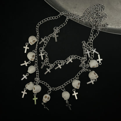 Skull & Cross Layered Necklace