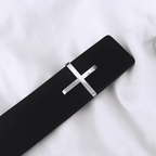 Leather Cross Cuff Bracelet