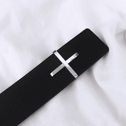 Leather Cross Cuff Bracelet