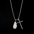 Water Drop Mini Pill Bottle & Cross Necklace