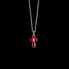 Crimson Omen Cross Necklace