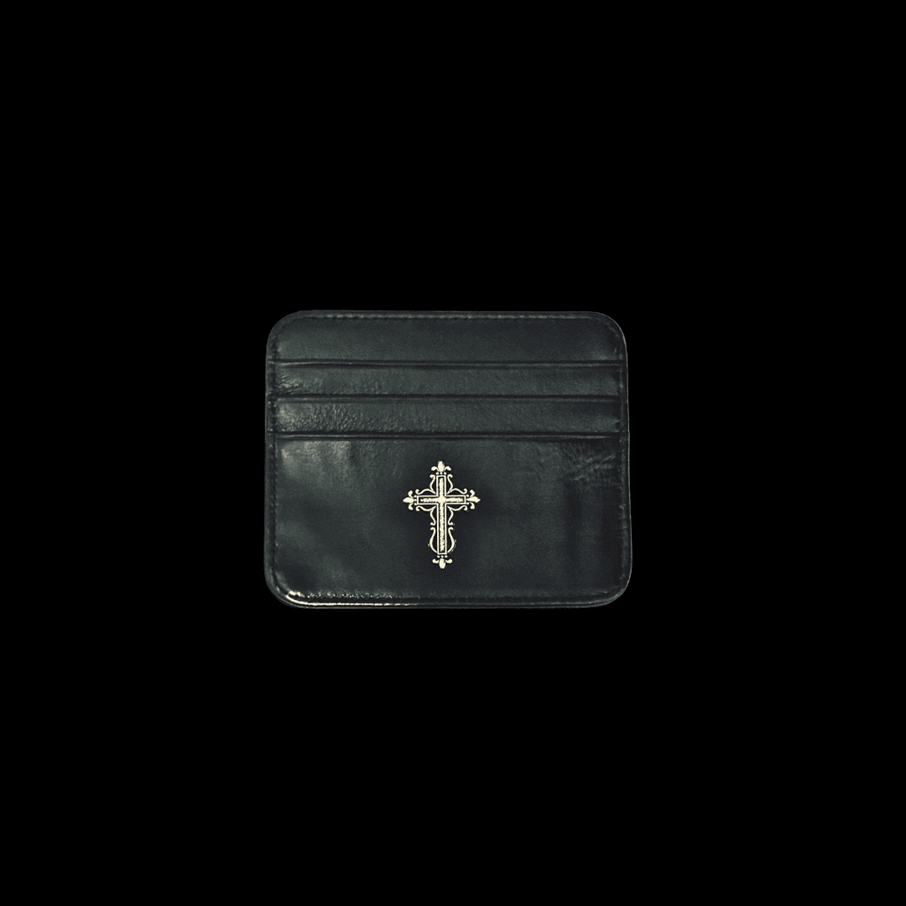 Gothic Cross Leather Card Holder