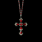 Blood Red Crystal Cross Necklace