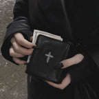 Handmade leather wallet inspired by gothic architecture and vintage craftsmanship