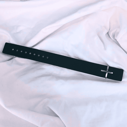 Leather Cross Cuff Bracelet