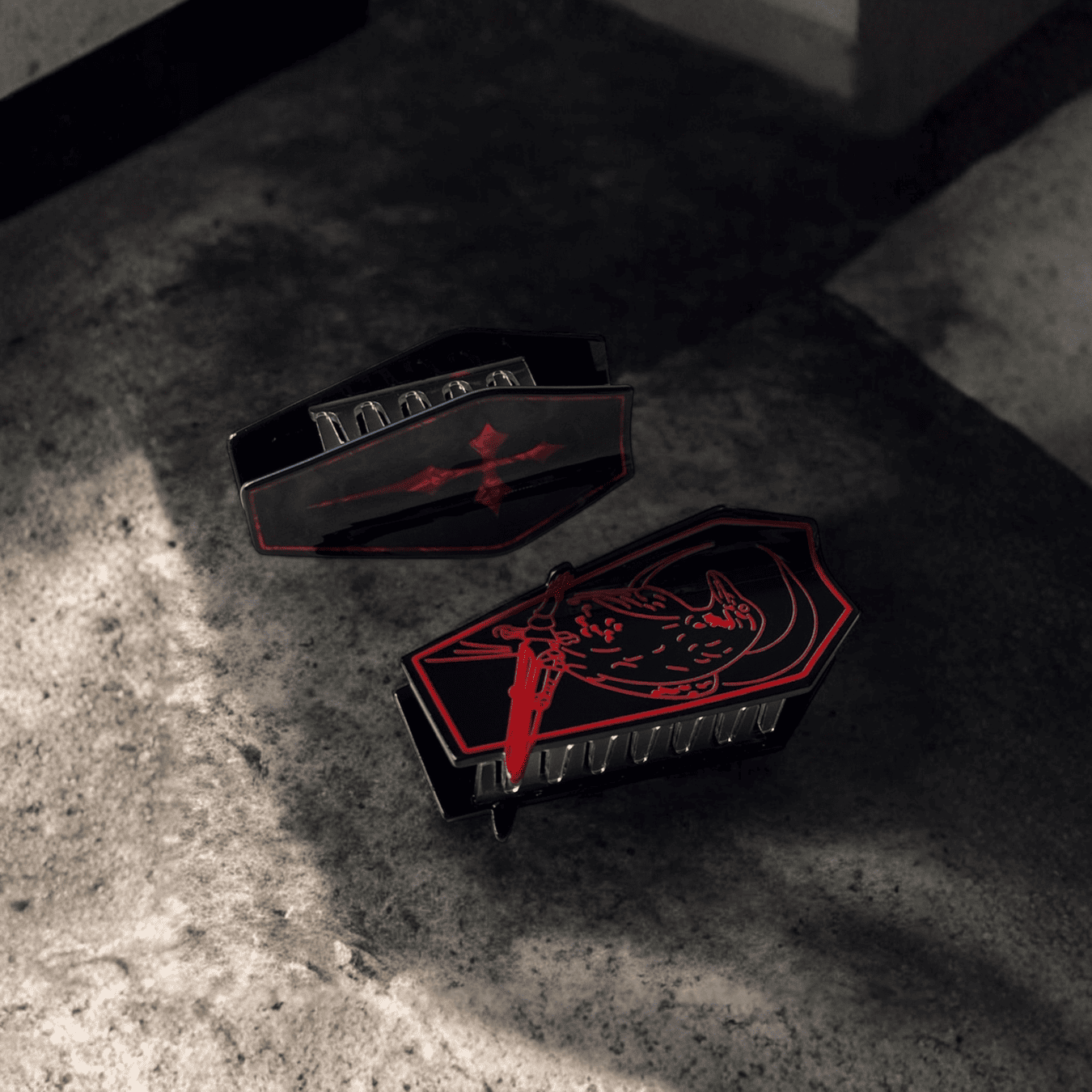 Gothic Coffin Hair Claw Set