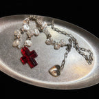 Crimson-Cross&Pearl Necklace