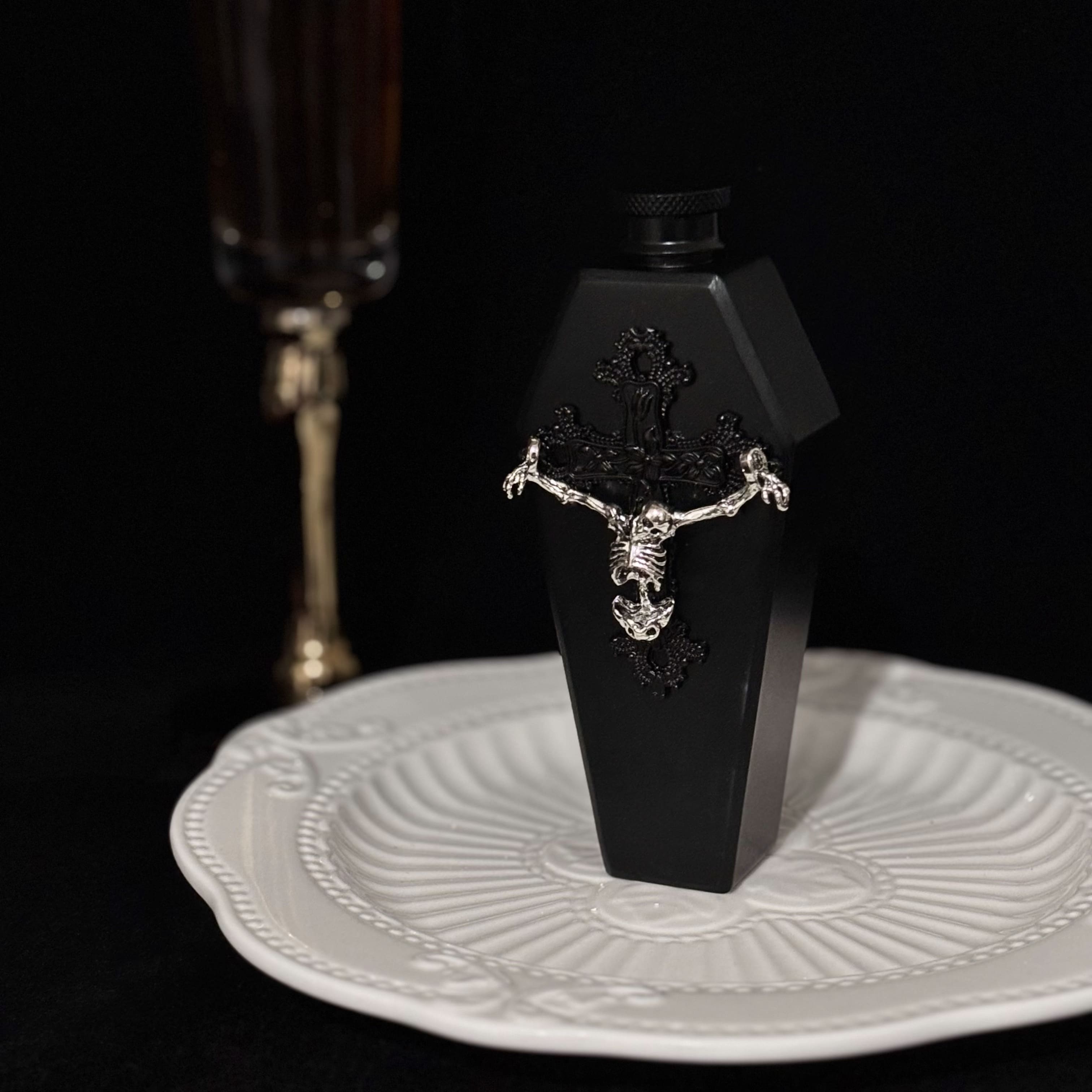 Gothic Skull Cross Flask