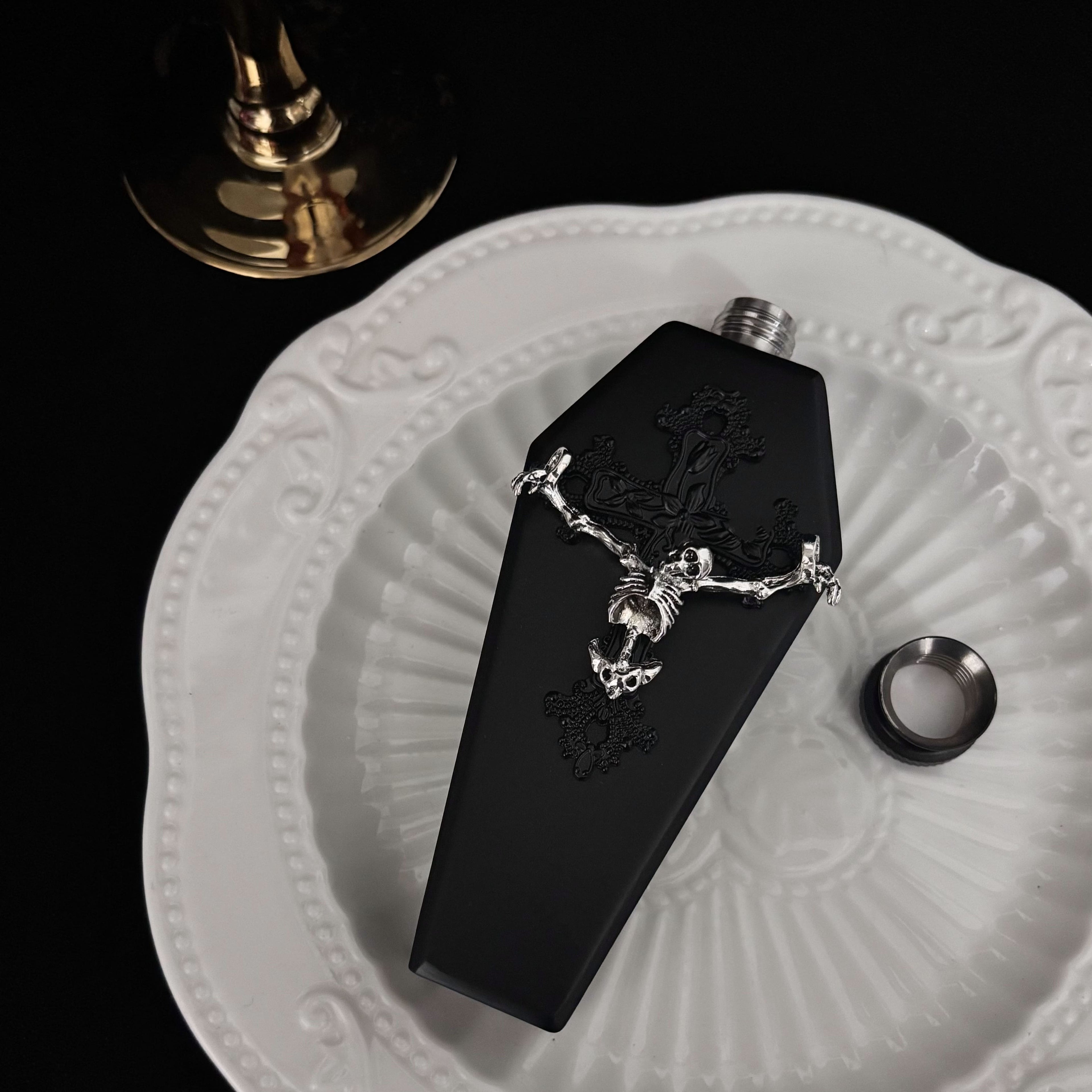 Gothic Skull Cross Flask