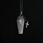 Black Cross Flask Necklace