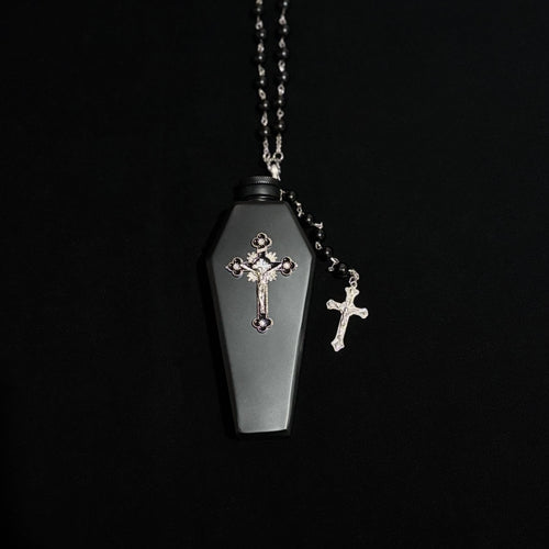 Black Cross Flask Necklace
