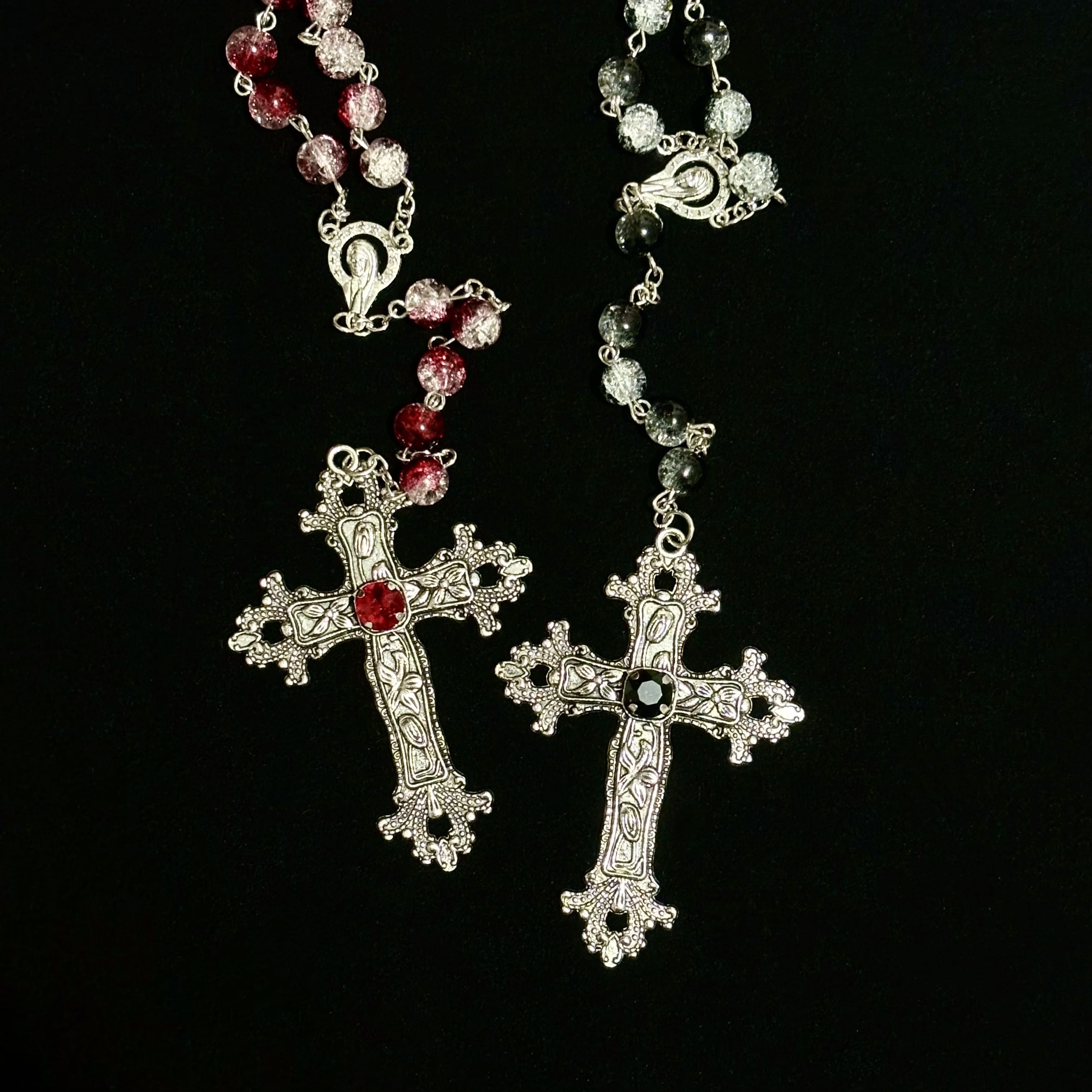 Crimson Devotion Cross Necklace